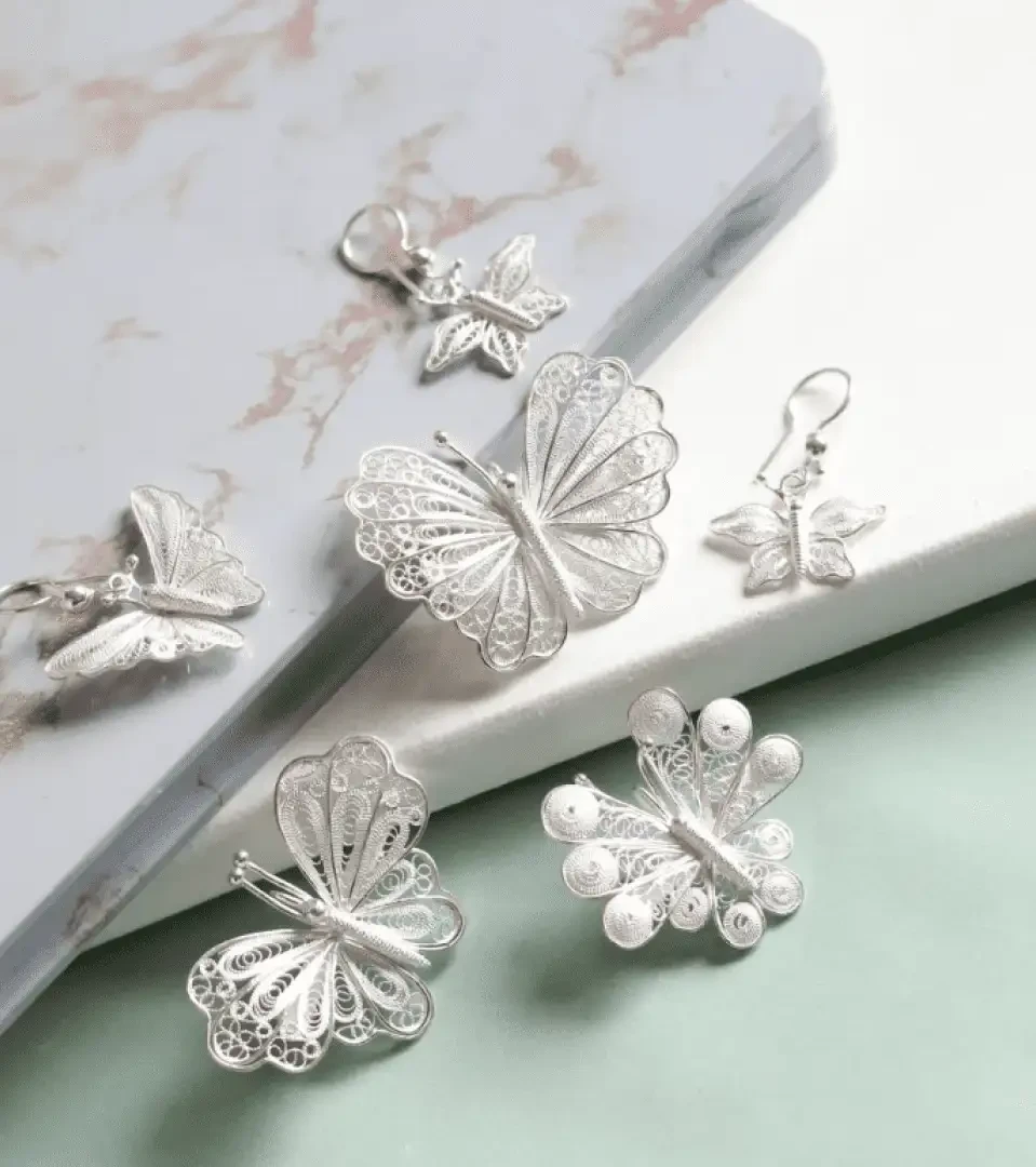 Broš leptir filigran