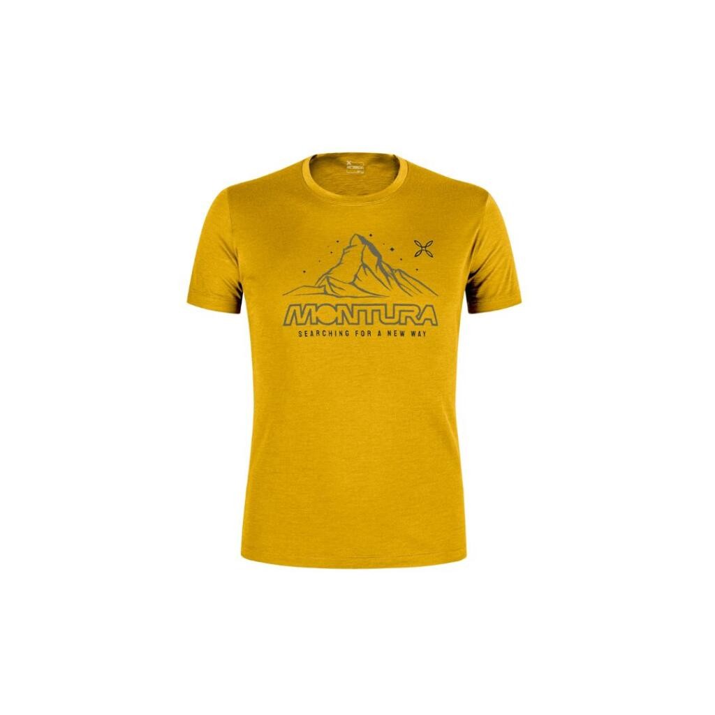 Montura Muška majica kratkih rukava Merino mountain, Oker