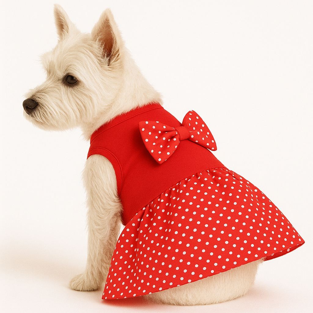 Odijelo za pse "Šape i brkovi", crveno