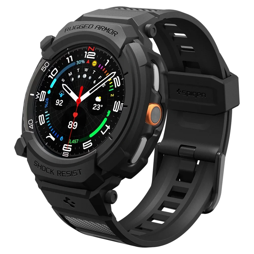 Spigen narukvica Rugged Armor Pro za Samsung Galaxy Watch 8 Classic 46 mm, Crna