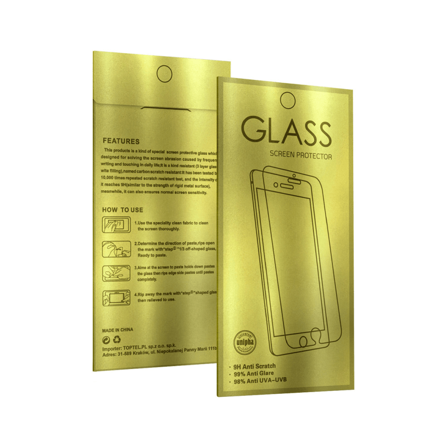 Kaljeno zaštitno staklo za mobilni telefon Iphone 15/15 Pro Glass Gold