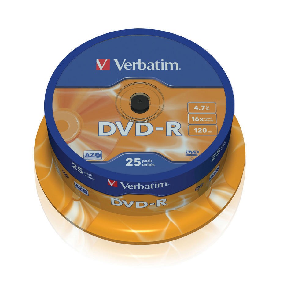 Verbatim DVD-R, 4.7 Gb,16X, 25 komada, Srebrni