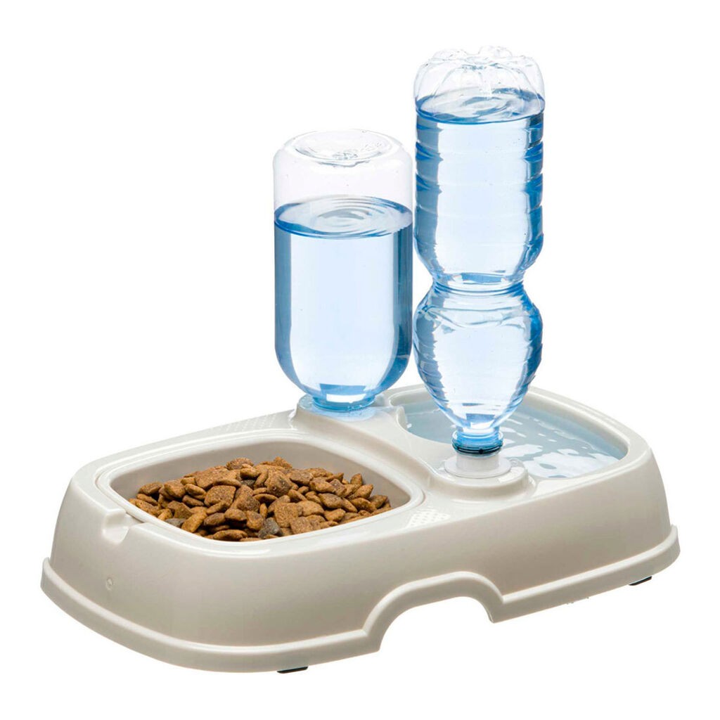 Ferplast Dispanzer za hranu i vodu za pse i mačke Tota 2, 33x20.5x21.5 cm, 0.6 L, Bijeli