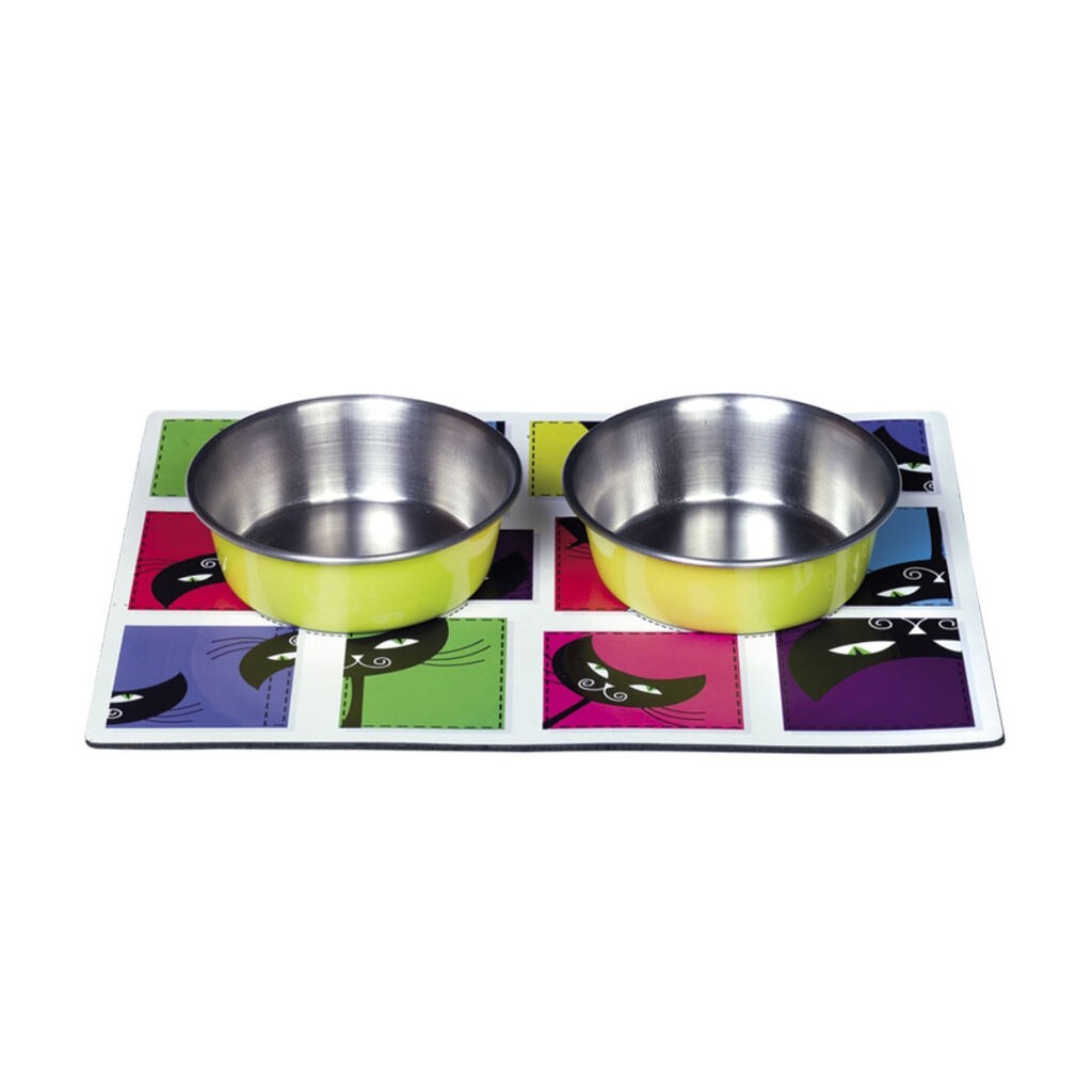 Nobby Prostirka za mačke sa dvije posude Magnetic, 11 cm, 0.31 L, Šarena