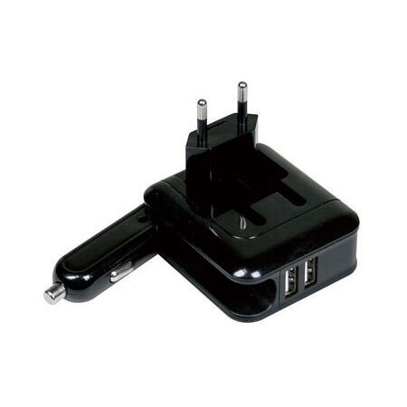 Mediacom Dual + auto punjač M-USBCHCC2, Crni