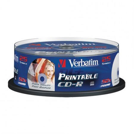 Verbatim CD-R, 700 Mb, 52X, Pogodni za štampu, 25 komada