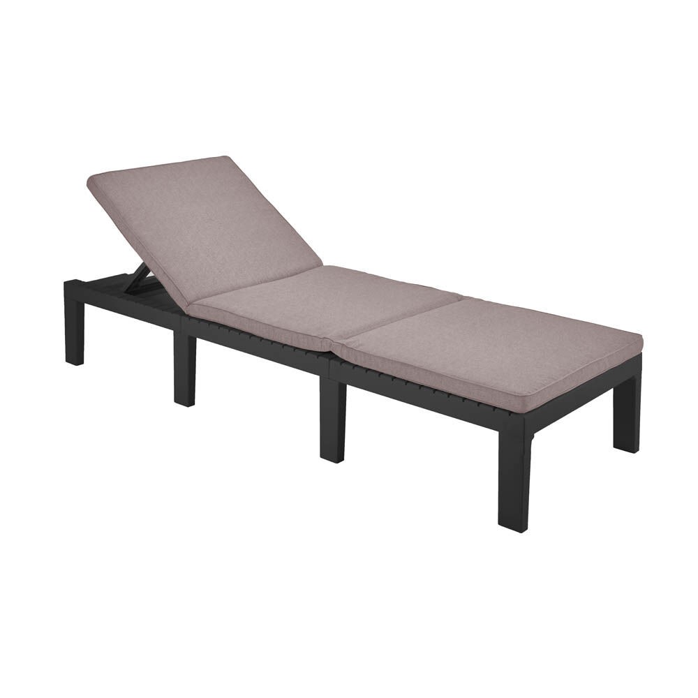 PROGARDEN Sklopiva ležaljka Haiti s jastukom – antracit, 5 položaja, 65 x 195 x 78 cm