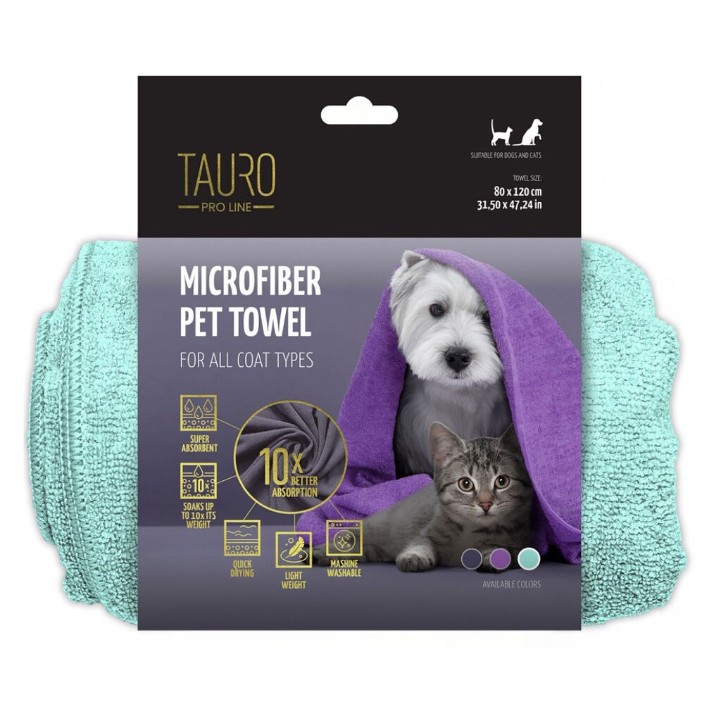 Tauro Pro Line Mikrofiber peškir za kućne ljubimce, 80x120 cm, Menta