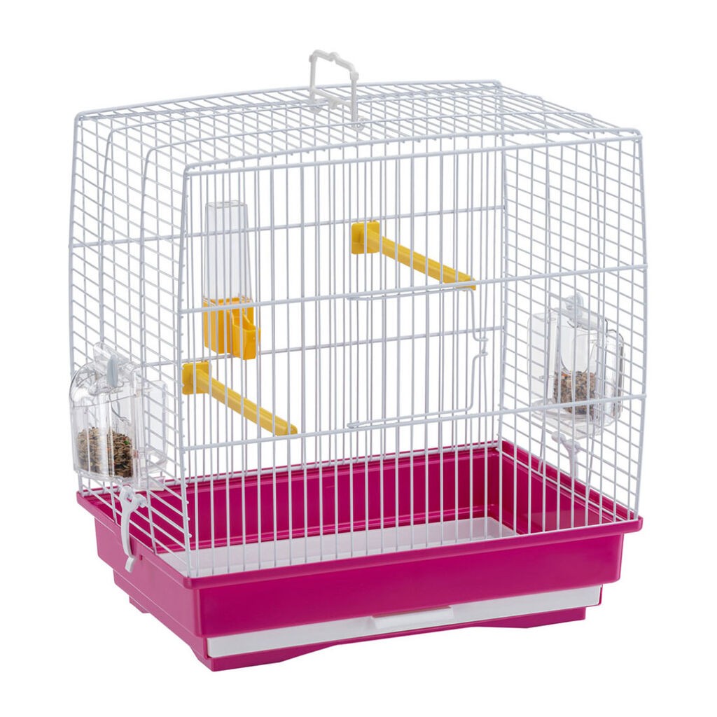 Ferplast Kavez za ptice Record 1, 35.5x24.7x37 cm, Roze-bijelo