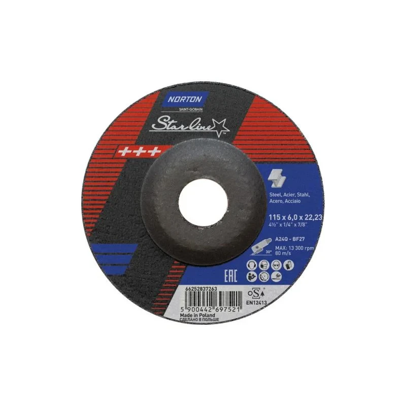 Norton Brusna ploča za metal i inox STARLINE 115x6.0x22.23 mm 66252837263