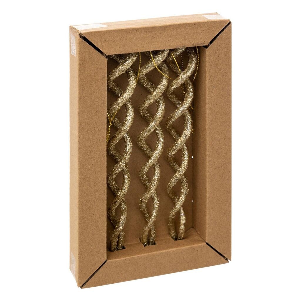 Atmosphera Božićne viseće zlatne plastične ledenice, 20 cm