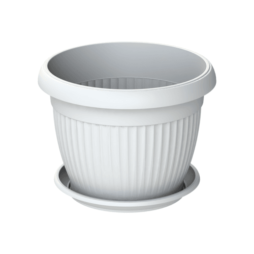 Fora Saksija sa podmetačem Mediteran, Fi36, bijele boje