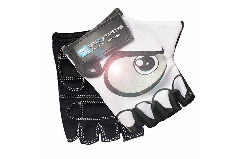 Crazy Safety Biciklističke rukavice Reflective eyes, Bijele