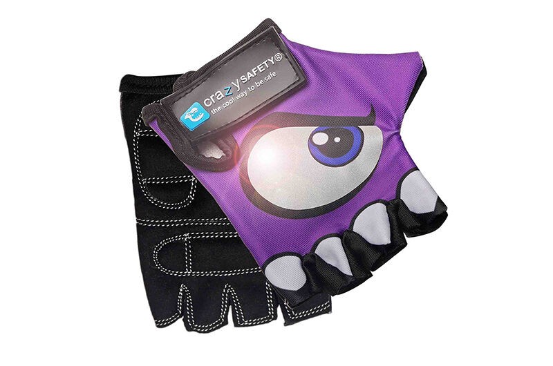 Crazy Safety Biciklističke rukavice Reflective eyes, Ljubičaste