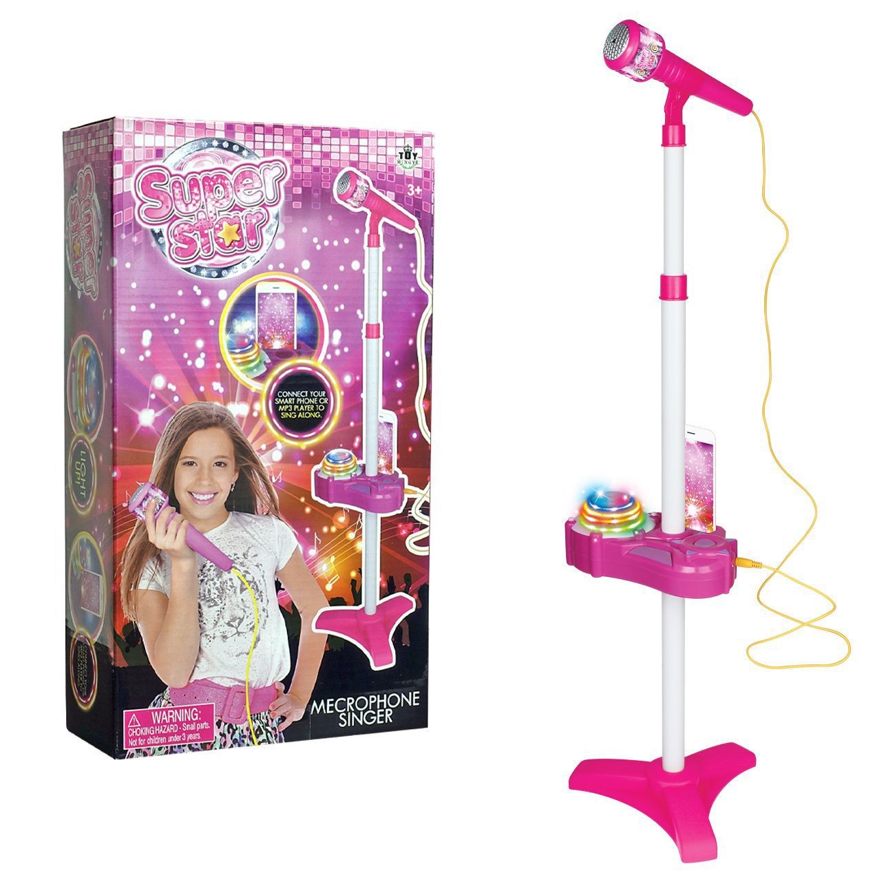 Muzički studijski mikrofon za djecu Superstar, Roze