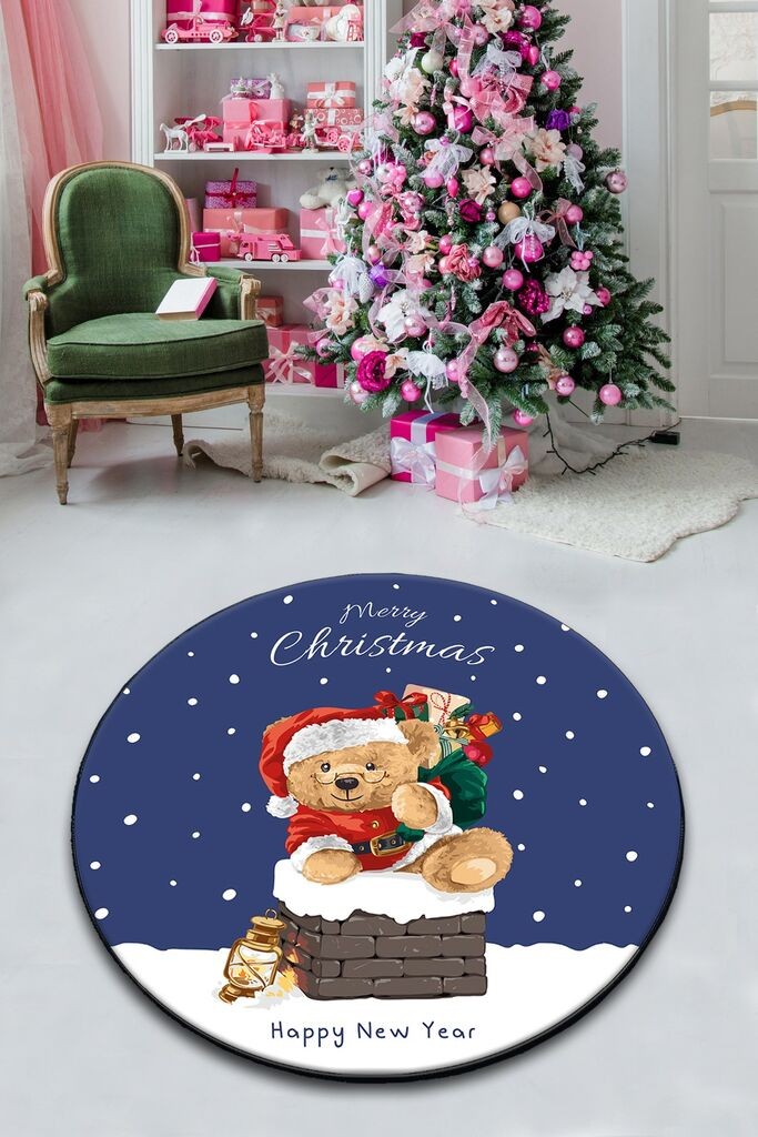 Conceptum Hypnose Tepih Happy New Year, 140 x 140cm, Tamnoplavi