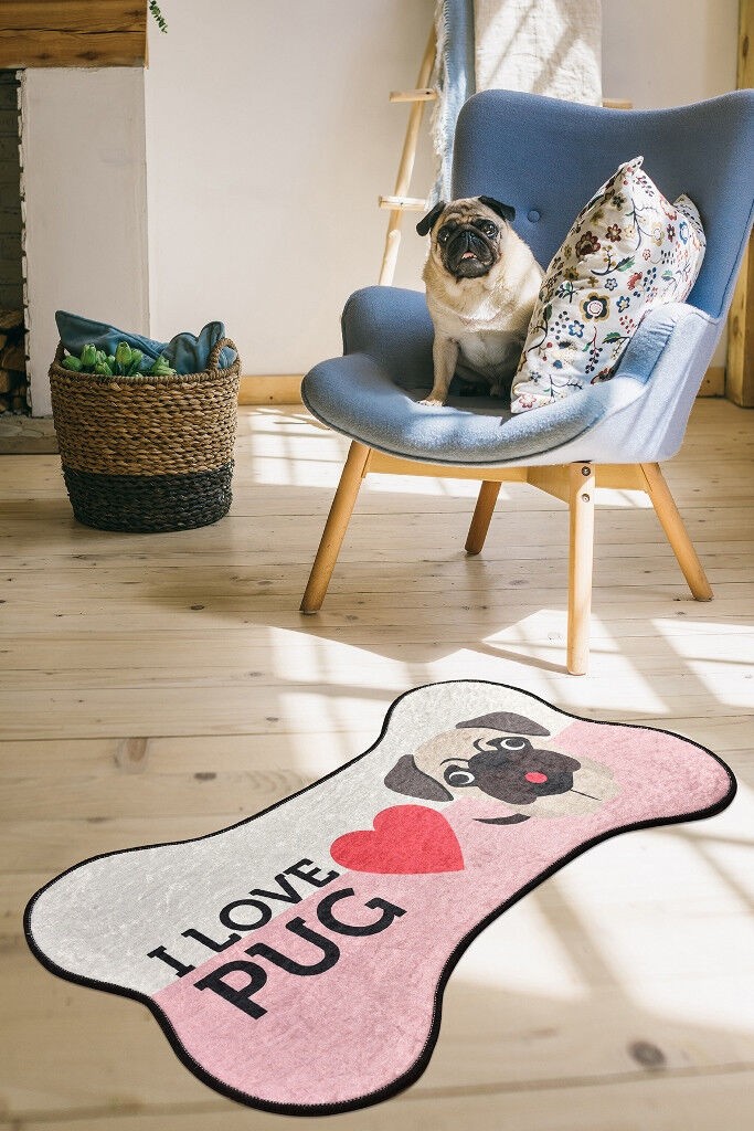 Conceptum Hypnose tepih I Love Pug, 60 x 100 cm, šareni