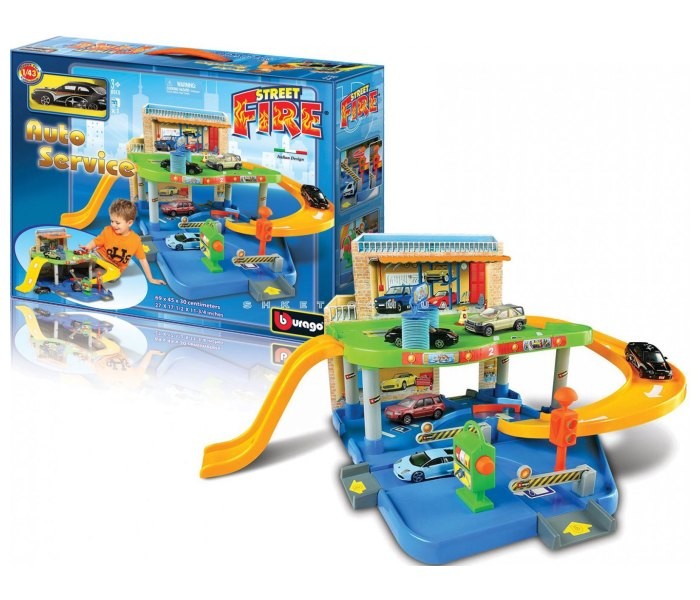BURAGO Garažni set sa gradskim automobilima