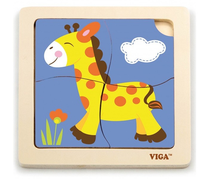 Viga drvoIgračka Master drvene puzle žirafa,Šarena