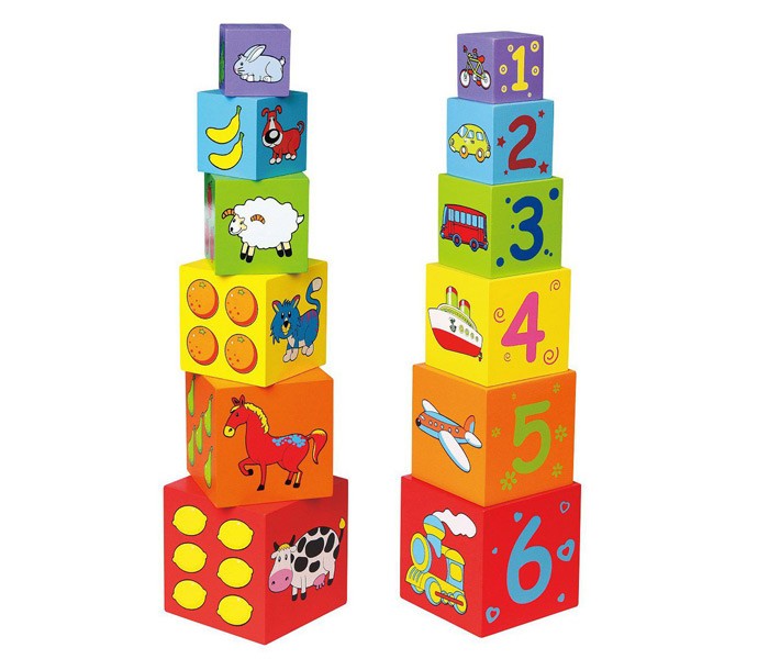 Viga drvoIgracka drvene kocke - toranj,Šarena