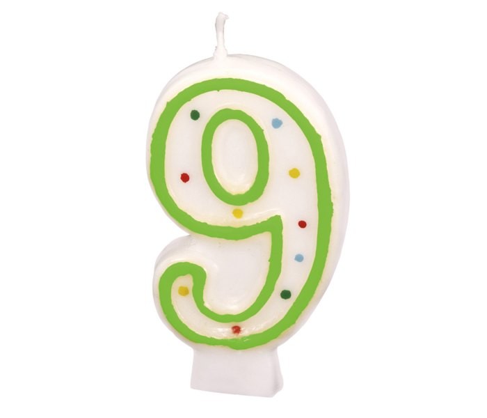 AMSCAN Rođendanska svijeća broj 9 zelena i bijela