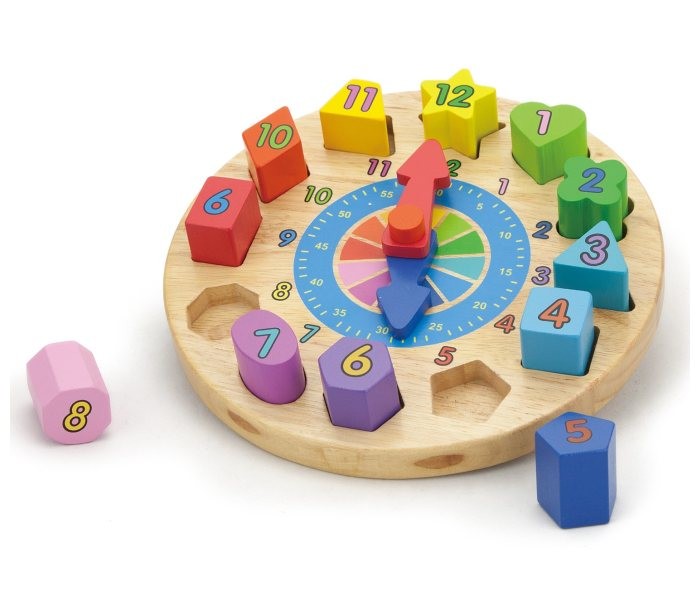 VIGA Puzzle Clock, drveni edukativni sat za djecu