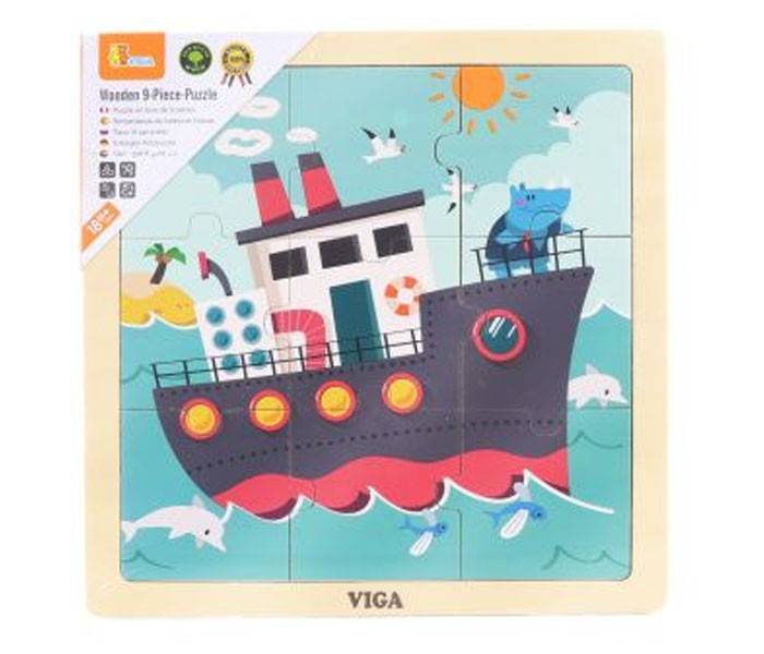 Viga drvoIgračka Master drvene puzle brod 9kom.,Šarena