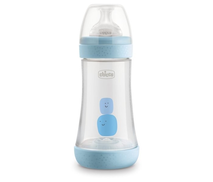 CHICCO Plastična boca perfect5 240ml plava 0m+ silikonska
