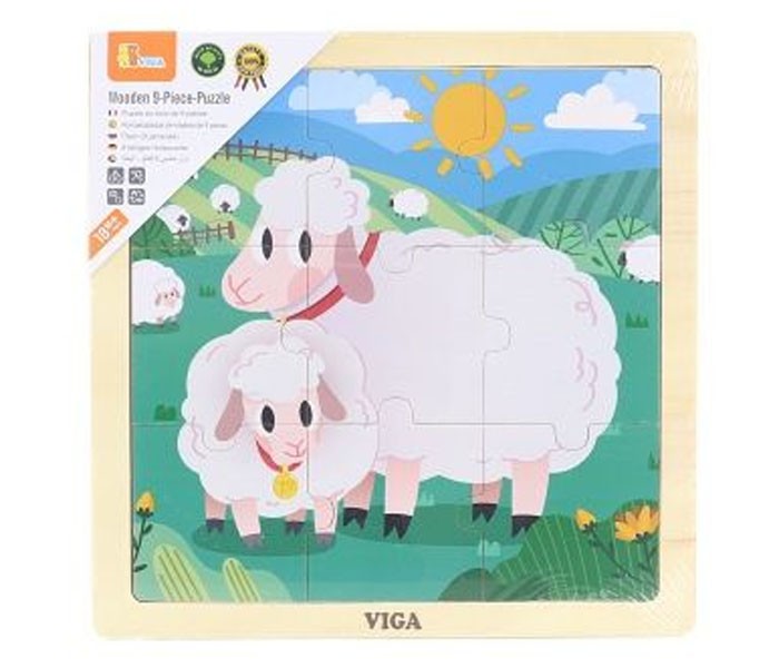 Viga drvoIgračka Master drvene puzle ovca 9kom.,Šarena