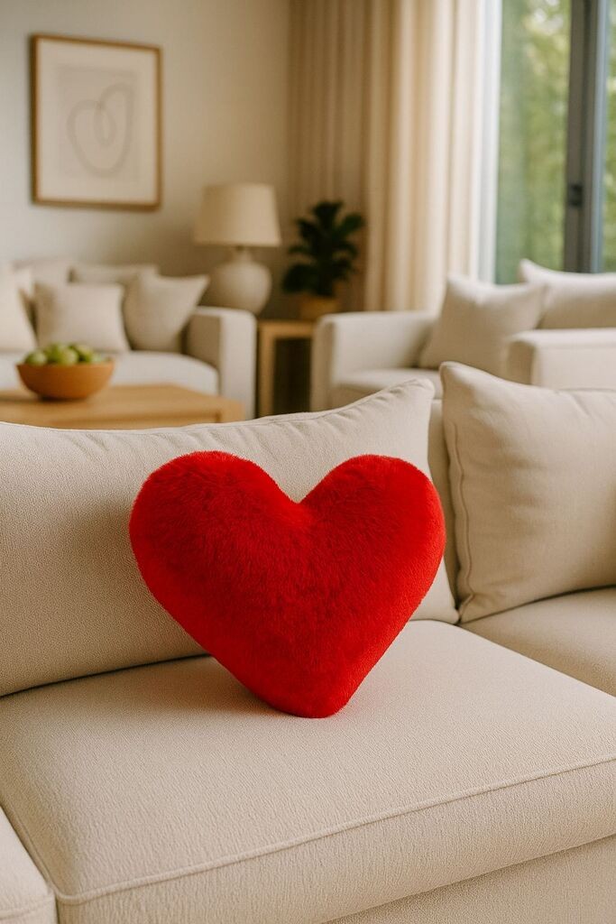 Aberto Design Dekorativni jastuk Srce, 38x33x9 cm, Crvena