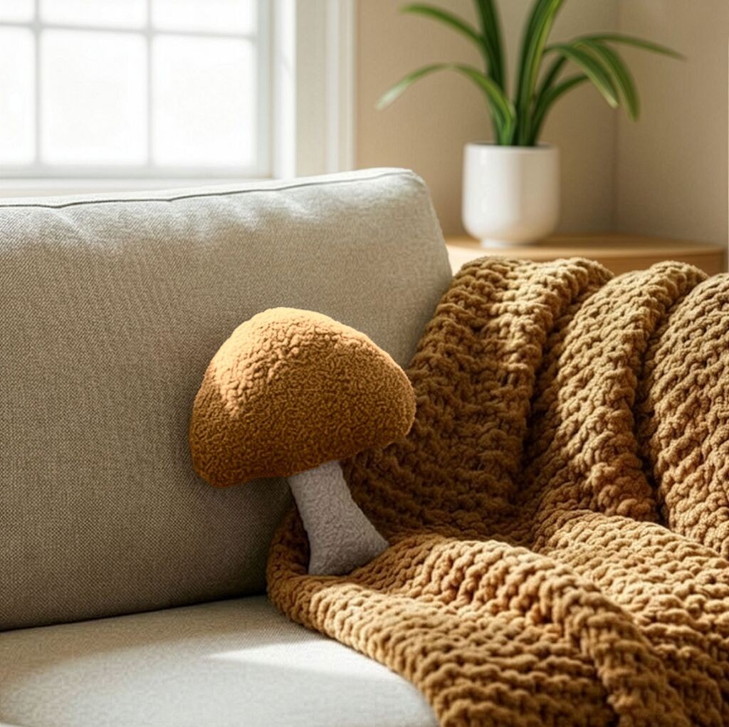 Aberto Design Dekorativni jastuk Mala gljiva, 26x22 cm, Smeđa