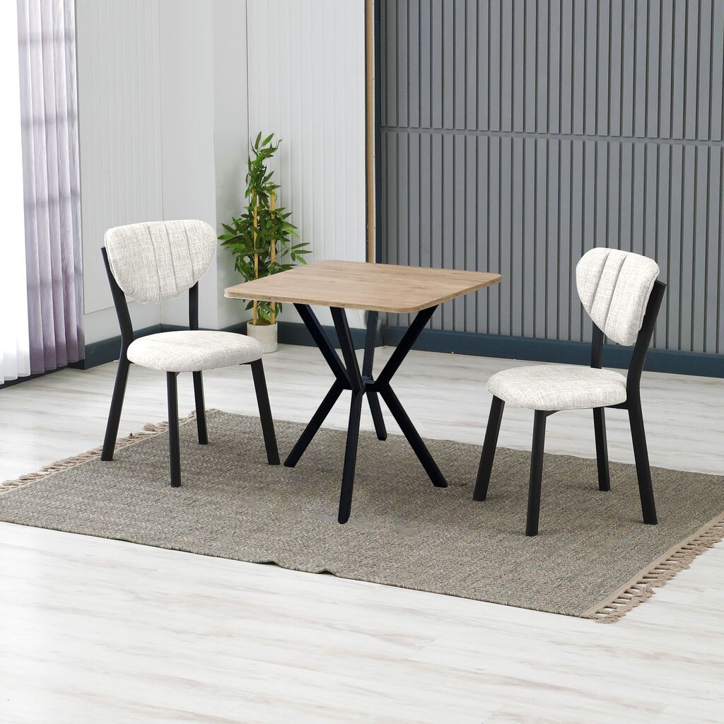 Hanah Home Trpezarijski sto i stolice Elma, krem