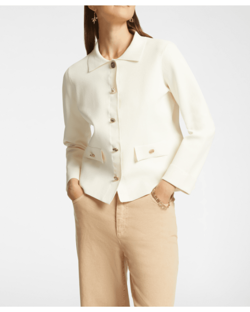 Elena Miro Ženski kardigan, Regular, Dugi rukav, Krem