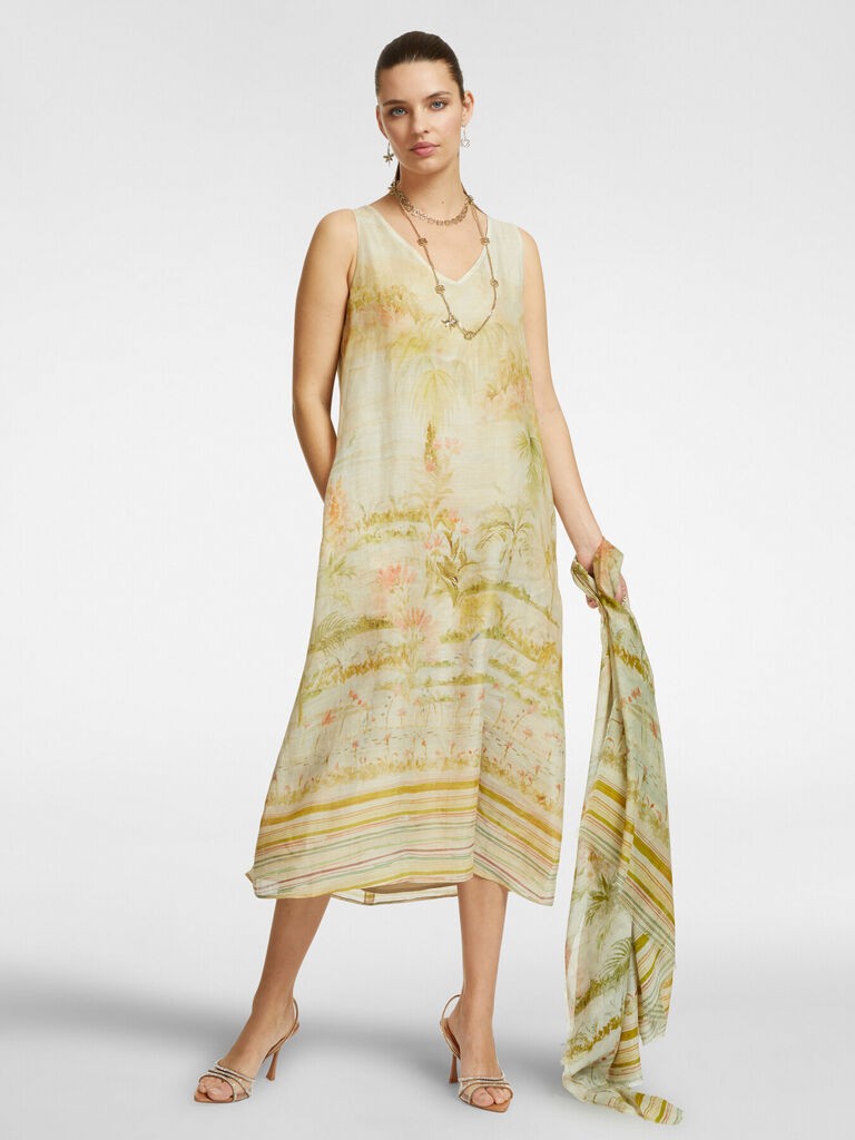 Elena Miro Ženska haljina, Midi, Bez rukava, Zelena