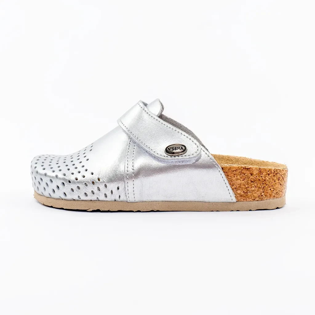 Vesna Komfort klompe od plute, Srebrne