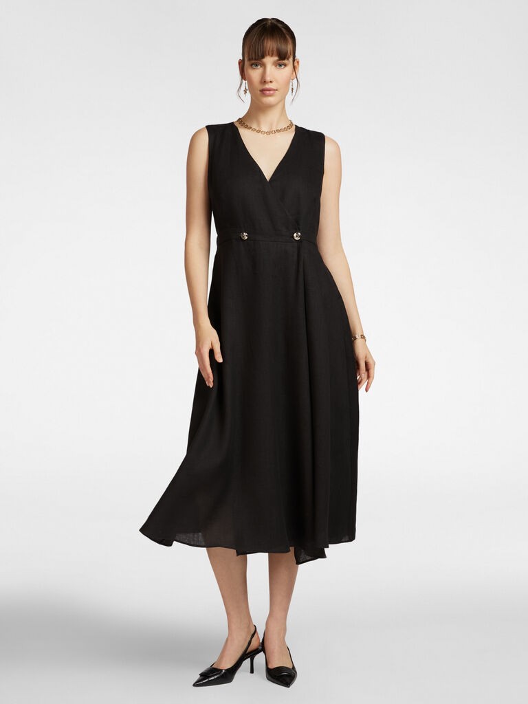 Elena Miro Ženska haljina, Midi, Bez rukava, Crna