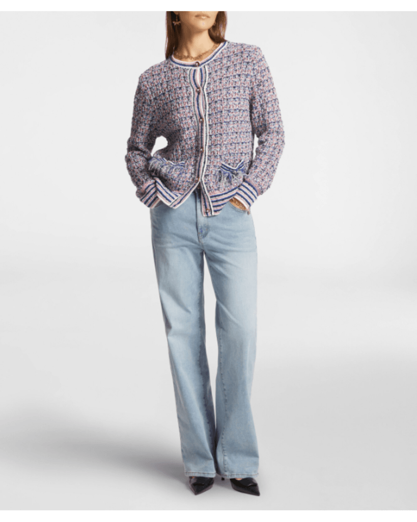 Elena Miro Ženski kardigan, Regular, Dugi rukav, Ljubičasti