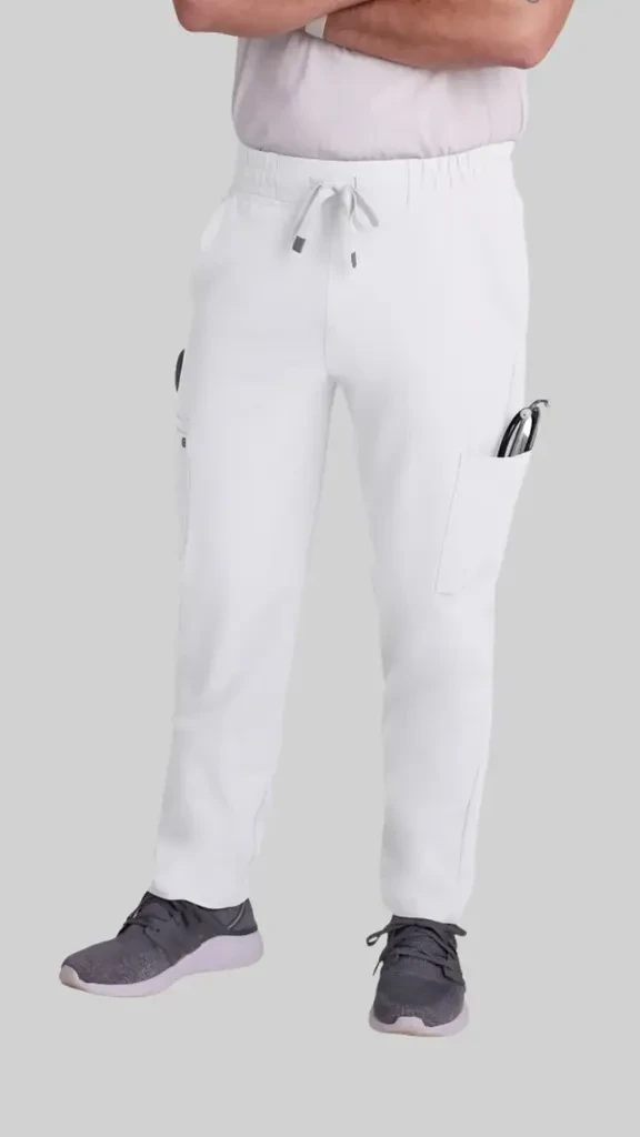 MyMedicalHouse Muške pantalone Cargo, Bijele