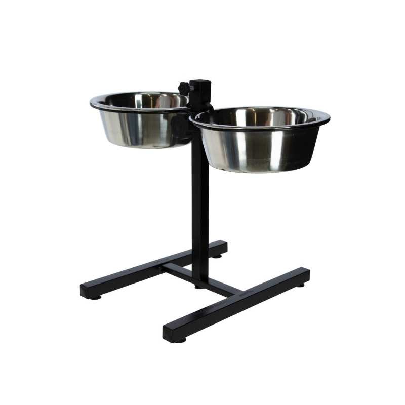 KERBL Hranilica na stalku - Crna, 2 x 2800 ml