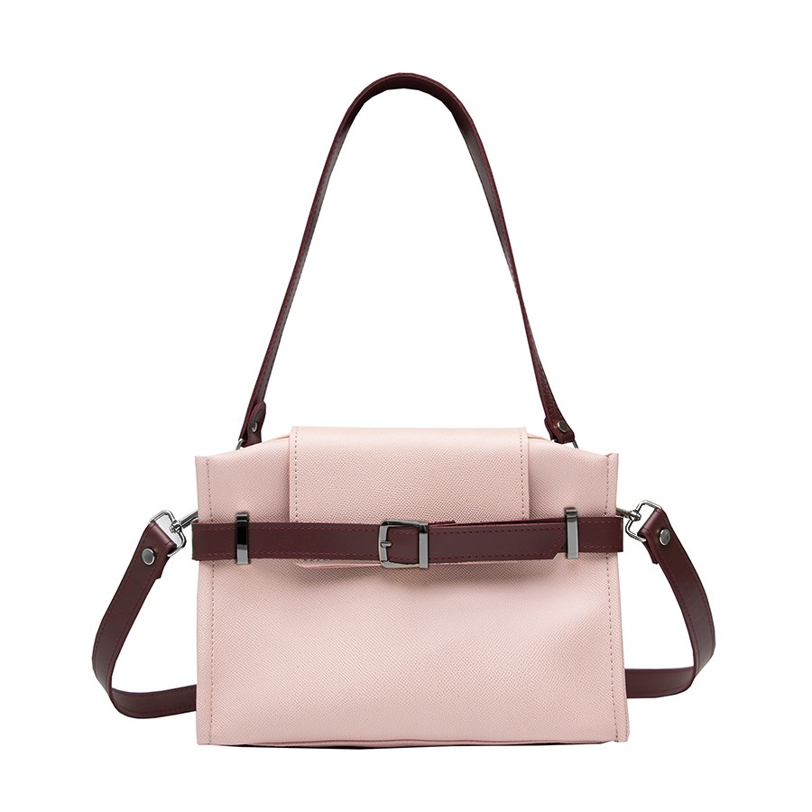 Lovely Bag  FLORA - puder/bordo torba - Crni metal