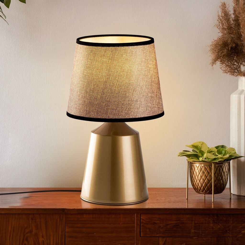 Opviq Stona lampa Drop-15496, Zlatno-bež