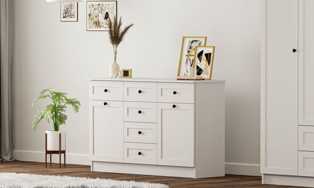 Hanah Home Komoda s ladicama Rb-168-04-001, 130x85x43 cm, Bijela