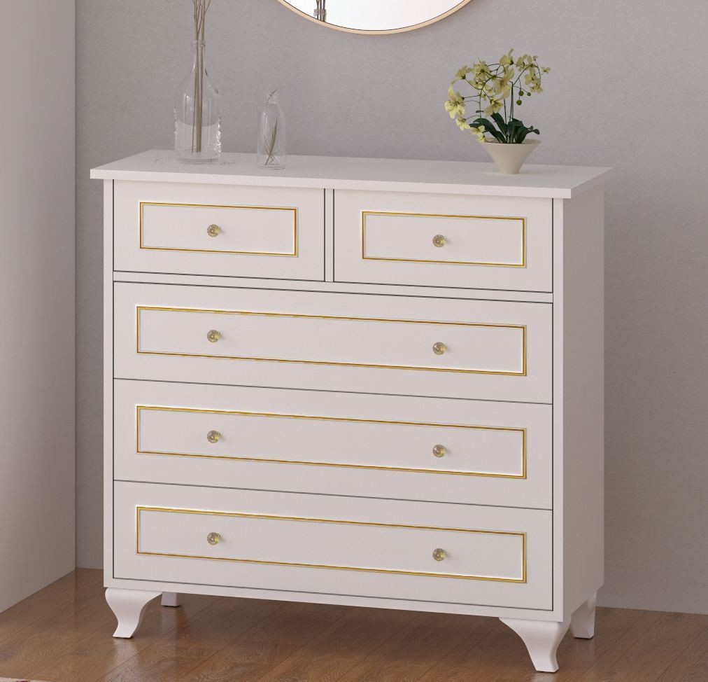 Hanah Home Komoda Rb-091, 90x86x40 cm, Bijela