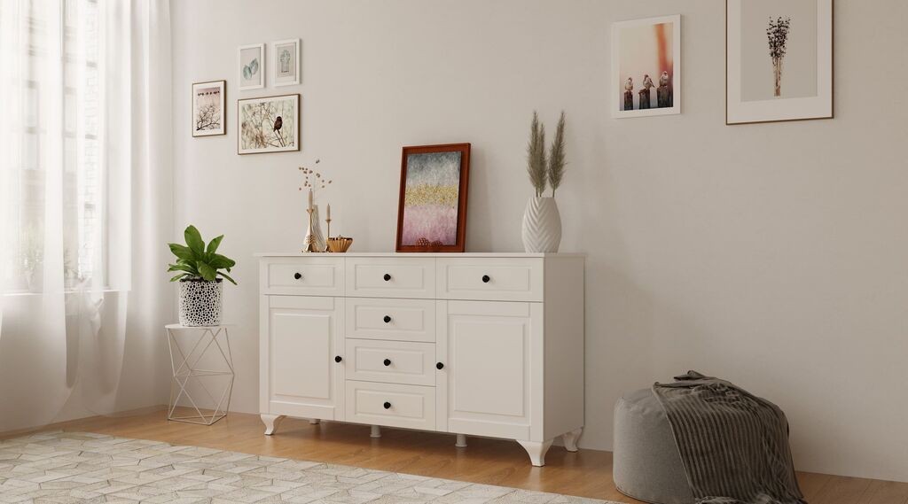 Hanah Home Komoda Rb-025-01, 130x87x43 cm, Bijela