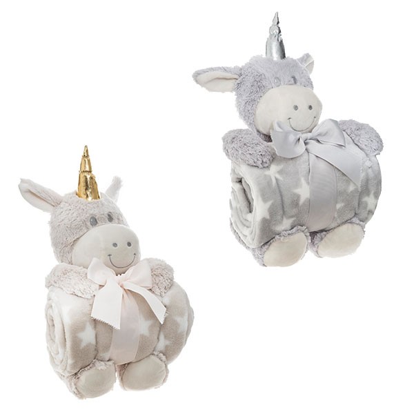 ATMOSPHERA Dječija dekica + jednorog, srebrna