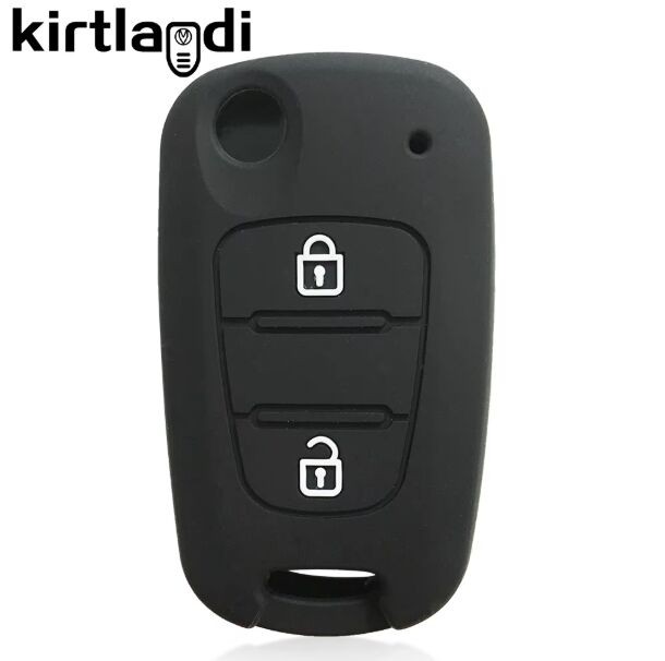 Silikonska navlaka za ključ Hyundai/Kia Tip 2, Dvije tipke, Crna