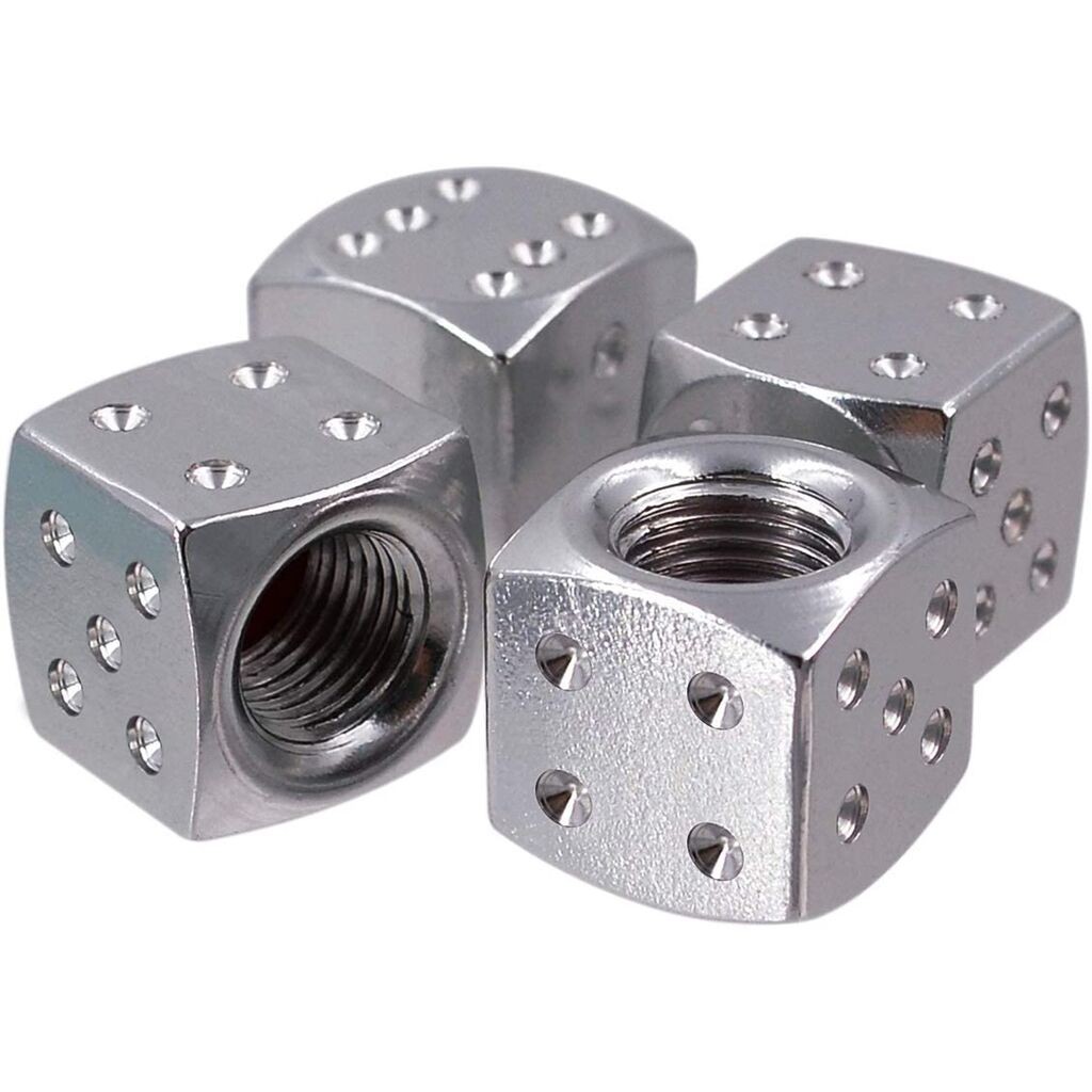 Kapice za ventil Kockice, Hrom, 4/1