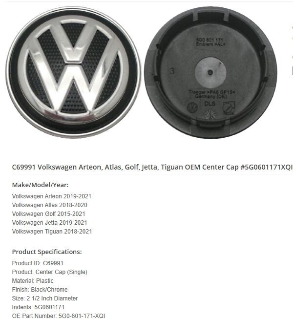 ASY Čep za alumunujumsku felgu VW, 66/56mm, Novi model, Reljefni
