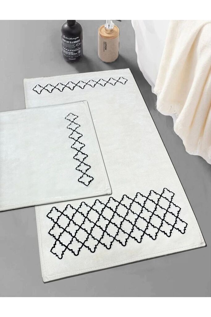 L'essentiel Maison Luksuzni set prostirki za kupatilo, 2 dijela, crni