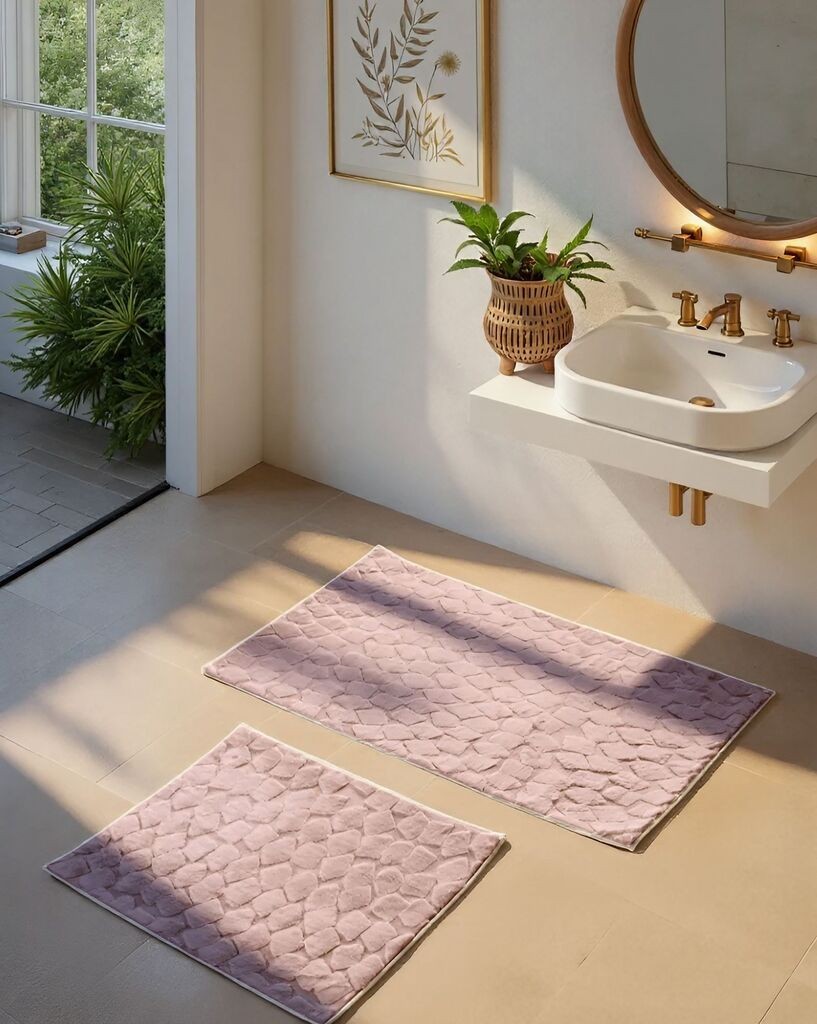 L'essentiel Maison Set prostirki za kupatilo Rabbit, 2 dijela, roze